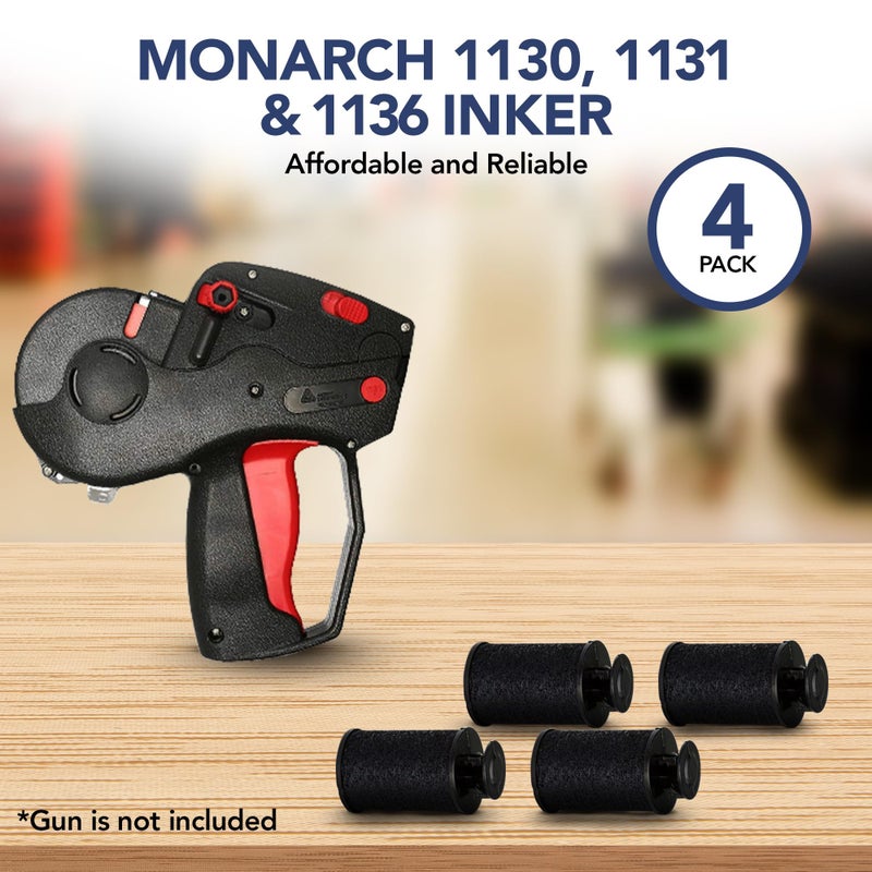 Perco Ink Roll for Monarch 1130, 1131 and 1136 Price and Date Guns - Pack of 4 Replacement Inkers for Monarch 1130, 1131 and 1136 Labelers - Easy to Load, Premium, Clear & Bold Prints - Made in USA - Image 4